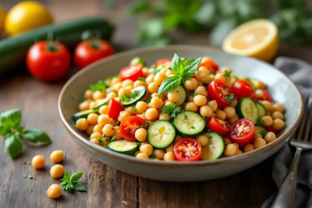 Salade tiède courgette-tomates pois chiches : citronnée, nourrissante et rapide à faire.jpg